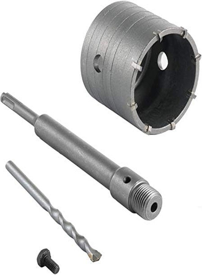 Veltrix 125mm x 160mm Long Concrete Hole Saw Set Choice Of Sizes 30 to 150mm & Length 160 to 600mm Wall Core Drill Bit Cutter Carbide Tipped TCT & SDS+ Plus Extension Bar For Brick, Cement, Stone, Etc - Image 1